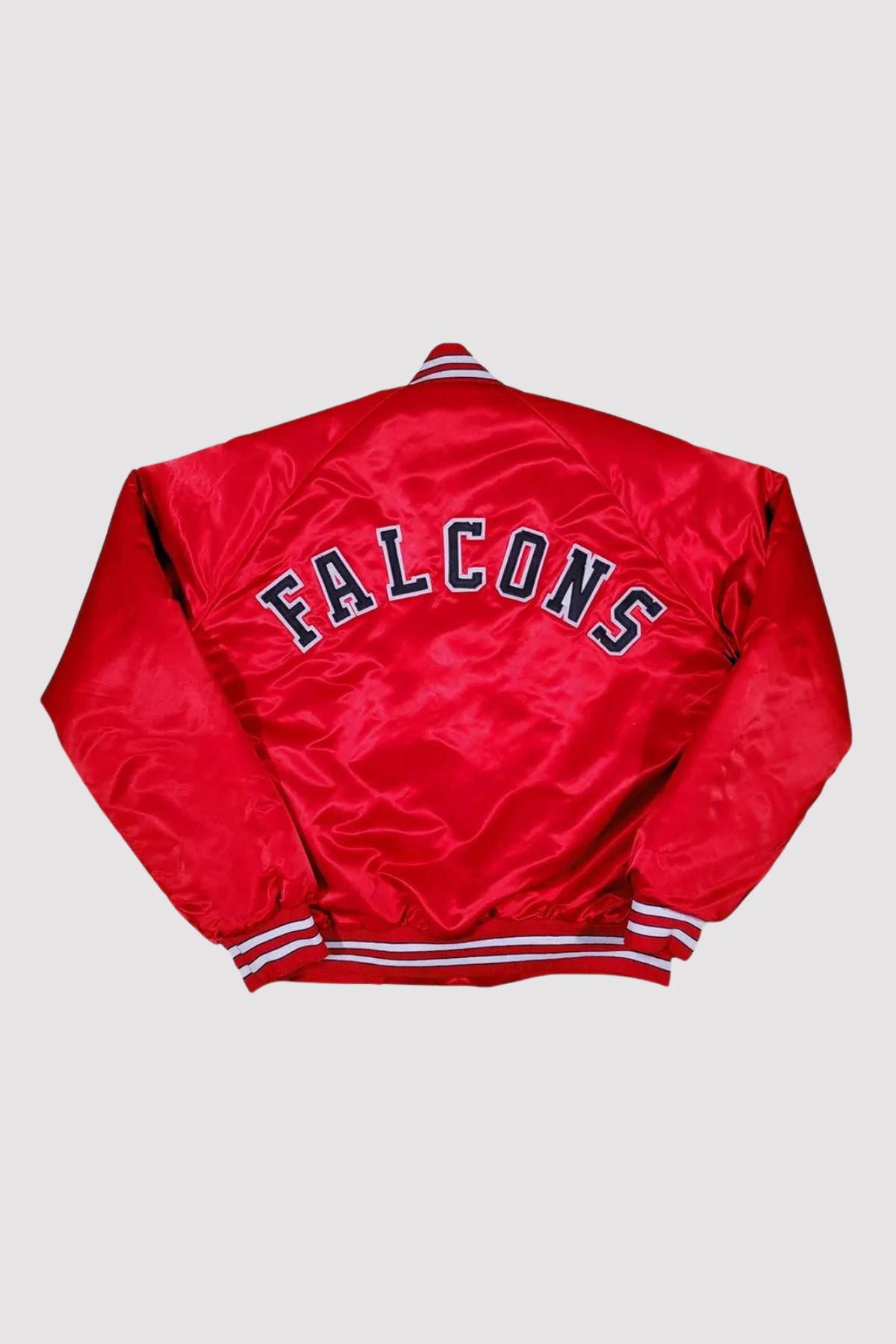 80s Atlanta Falcons Red Satin Bomber Jacket