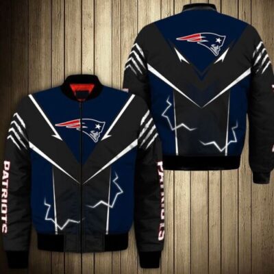 New England Patriots Blue and Black Bomber Jacket