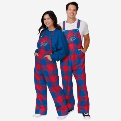 Buffalo Bills Mens Plaid Bib Overalls