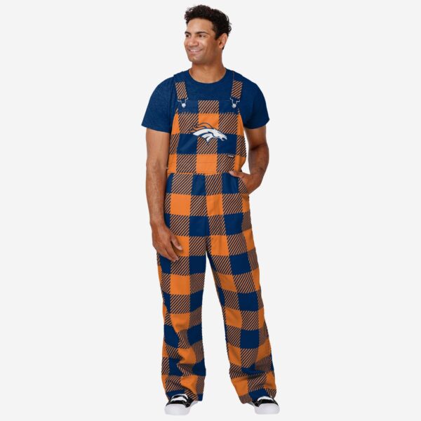 Denver Broncos Mens Plaid Bib Overalls