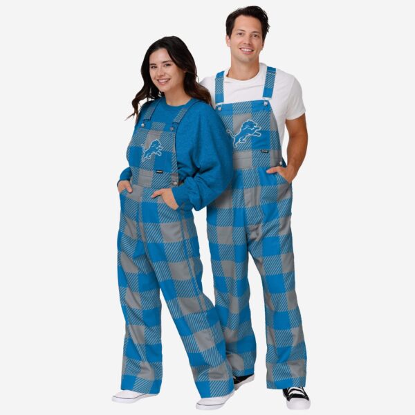 Detroit Lions Mens Plaid Bib Overalls