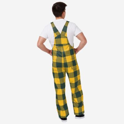 Green Bay Packers Mens Plaid Bib Overalls