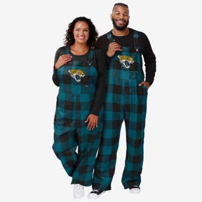 Jacksonville Jaguars Mens Plaid Bib Overalls