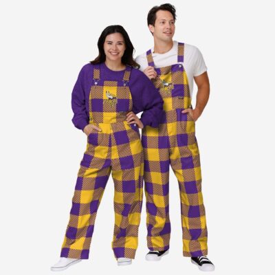 Minnesota Vikings Mens Plaid Bib Overalls