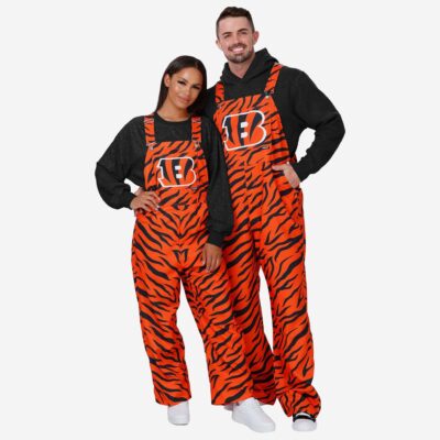 Cincinnati Bengals Mens Tiger Stripe Thematic Bib Overalls