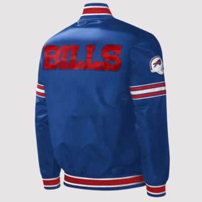 Buffalo Bills Midfield Royal Satin Varsity Jacket