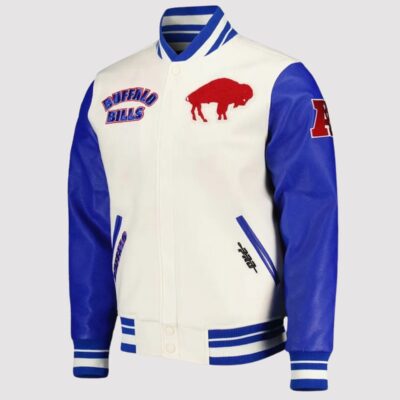 Buffalo Bills Retro Classic Royal and Cream Varsity Jacket