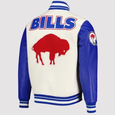 Buffalo Bills Retro Classic Royal and Cream Varsity Jacket