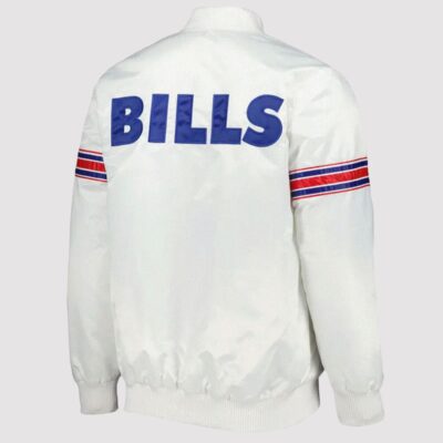 Buffalo Bills The Power Forward White Satin Varsity Jacket