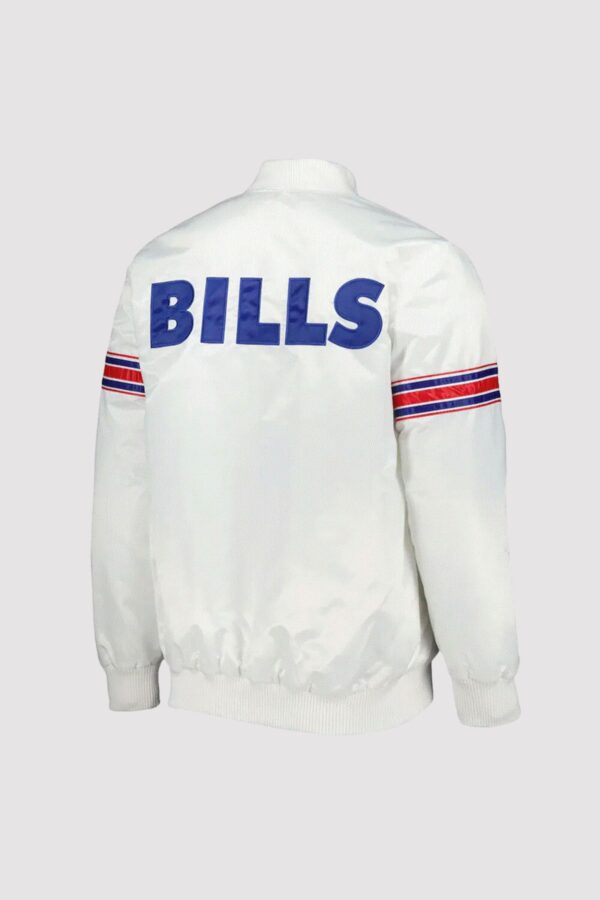 Buffalo Bills The Power Forward White Satin Varsity Jacket