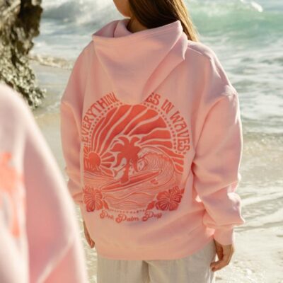 Women’s Everything Comes in Waves’ Pink Hoodie