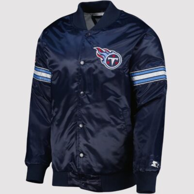 Tennessee Titans Team Players Satin Varsity Navy Jacket