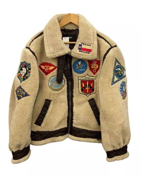 Avirex Retro B-3 Top Gun Beige Bomber Flight Jacket
