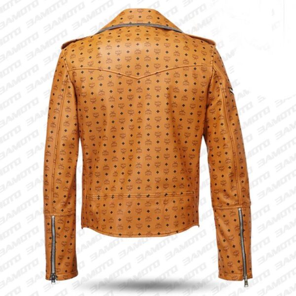 Mcm Visetos Biker Leather Jacket