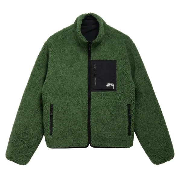 Stussy 8 Ball Fleece Sherpa Reversible Jacket