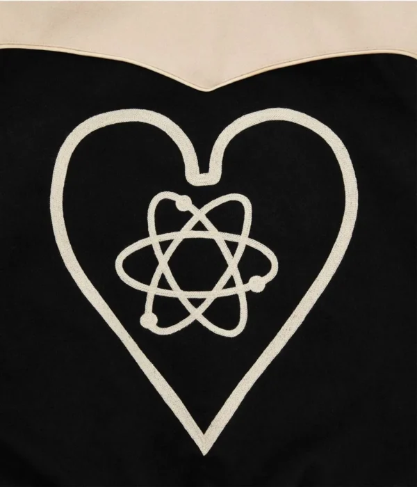 BBC Western Varsity Black Wool Jacket with Cream Contrast