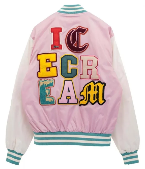 Icecream Static Yellow and Black Varsity Jacket