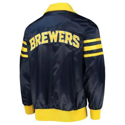 The Captain II Milwaukee Brewers Navy Satin Jacket